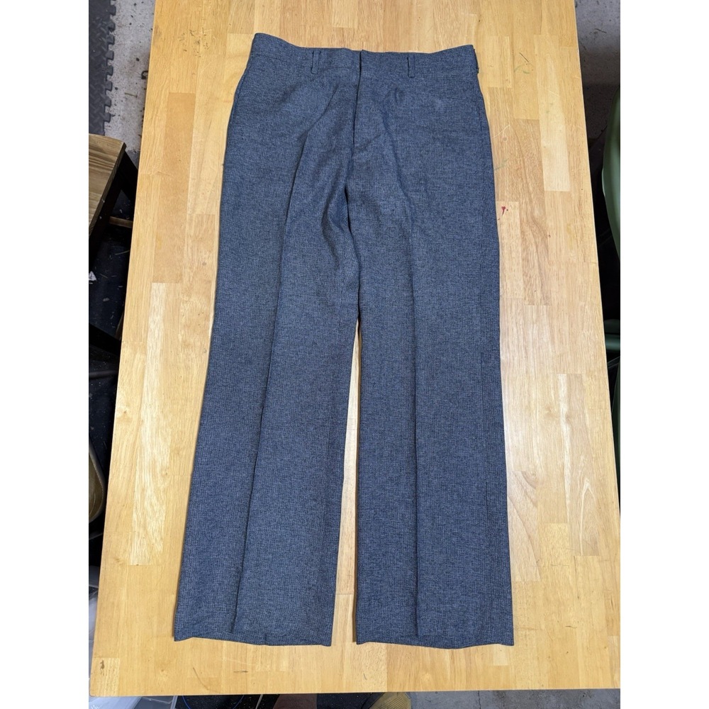 Vintage 70s Levi's Action Slacks Mens 32x30 Blue Gray Flare Dress Pants USA Made